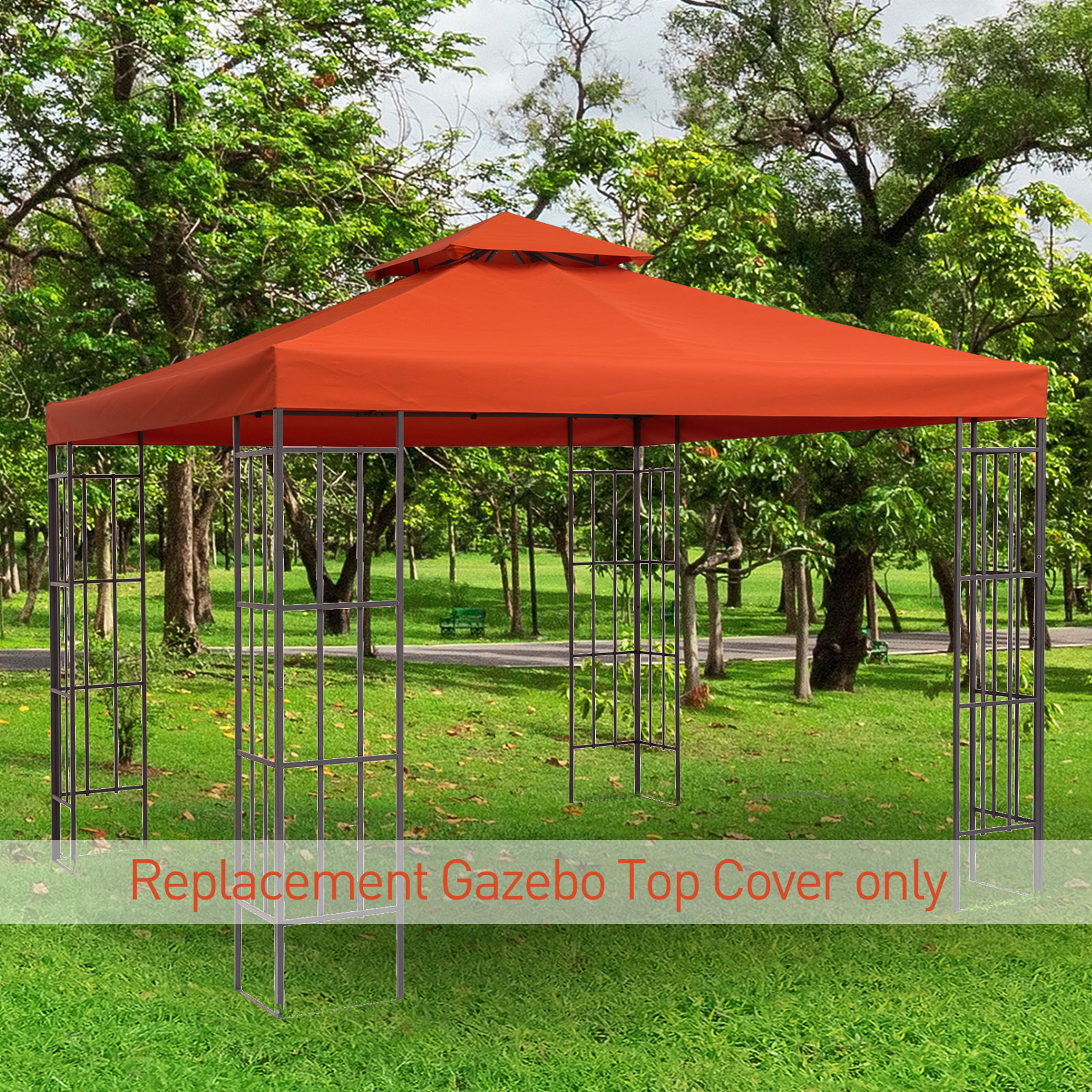 Outsunny 3m x 3m Replacement Gazebo Canopy Roof Top 2Tier Tent Cover